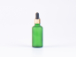 Preview: Grünglasflasche 50ml, mit Pipette gold